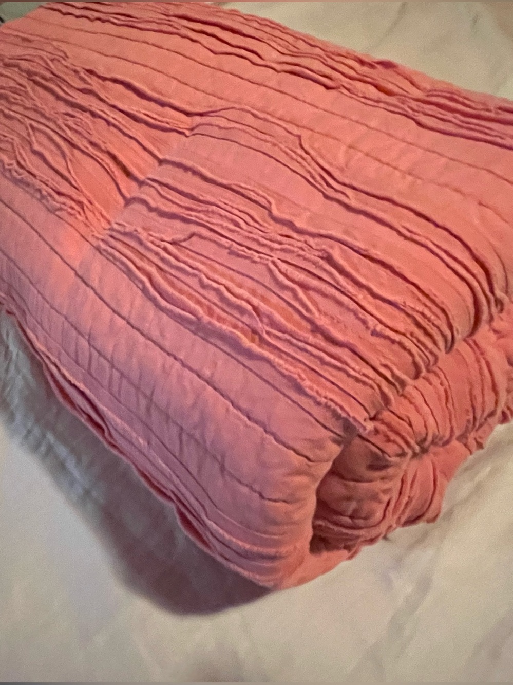 Style & Co. ~Pink Ruffle-Textured Quilt~ 💯% Cotton